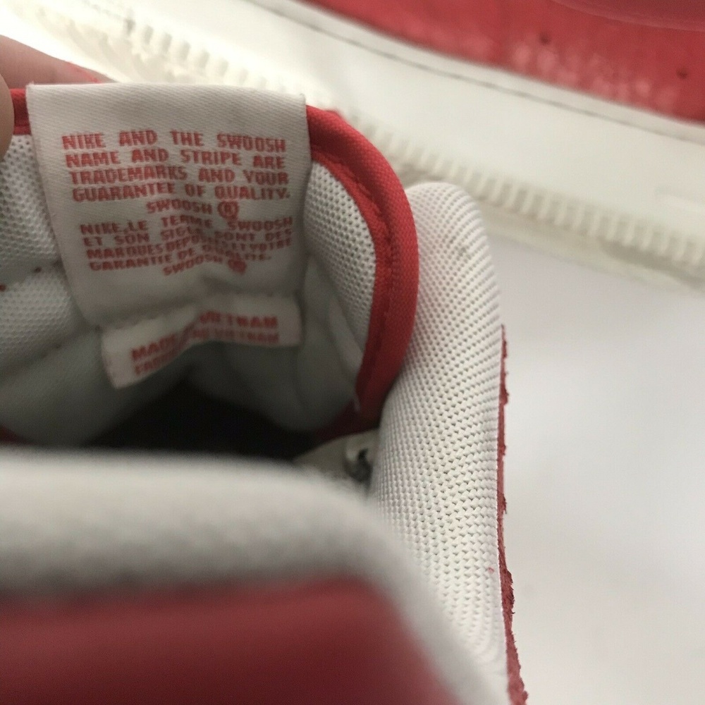Nike Air Force One Low LV8 Mens Red Leather Shoes - Picture 8 of 8